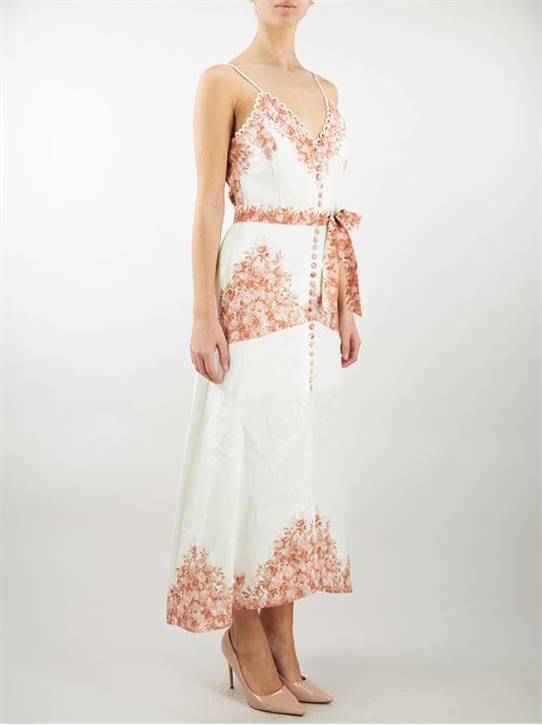 Linen midi dress with floral print Twinset TWIN SET | abito en | TT240011683